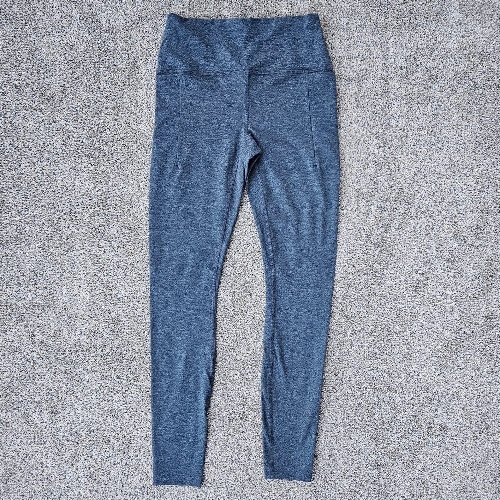 Prana Moto Leggings Heathered Blue Yoga Pants Stretch Workout Womens Size Small